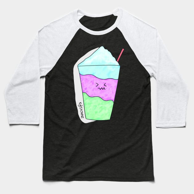 Brain freeze colorful slushy Baseball T-Shirt by Snacks At 3